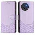 For Doogee Note 59 / Note 59 Pro Honeycomb Embossing RFID Leather Phone Case(Light Purple) - 2