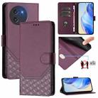 For Doogee Note 59 / Note 59 Pro Honeycomb Embossing RFID Leather Phone Case(Violet) - 1