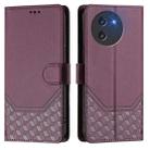 For Doogee Note 59 / Note 59 Pro Honeycomb Embossing RFID Leather Phone Case(Violet) - 2