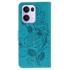 For OPPO Reno13 Pro 5G Global Rose Butterfly Embossed Leather Phone Case(Blue) - 3