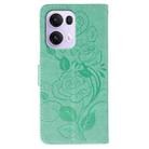 For OPPO Reno13 Pro 5G Global Rose Butterfly Embossed Leather Phone Case(Green) - 3