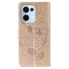 For OPPO Reno13 5G Global Rose Butterfly Embossed Leather Phone Case(Rose Gold) - 3