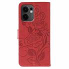 For OPPO Reno13 F 4G Global / 5G Global Rose Butterfly Embossed Leather Phone Case(Red) - 3