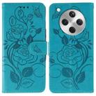 For OPPO Find X8 Rose Butterfly Embossed Leather Phone Case(Blue) - 1