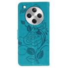 For OPPO Find X8 Rose Butterfly Embossed Leather Phone Case(Blue) - 3