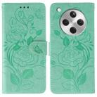 For OPPO Find X8 Rose Butterfly Embossed Leather Phone Case(Green) - 1