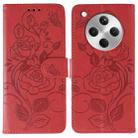 For OPPO Find X8 Rose Butterfly Embossed Leather Phone Case(Red) - 1