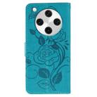 For OPPO Find X8 Pro Rose Butterfly Embossed Leather Phone Case(Blue) - 3