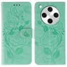 For OPPO Find X8 Pro Rose Butterfly Embossed Leather Phone Case(Green) - 1