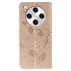 For OPPO Find X8 Pro Rose Butterfly Embossed Leather Phone Case(Rose Gold) - 3