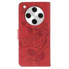 For OPPO Find X8 Pro Rose Butterfly Embossed Leather Phone Case(Red) - 3