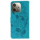 For OPPO A5 Pro 5G Global Rose Butterfly Embossed Leather Phone Case(Blue) - 3