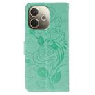 For OPPO A5 Pro 5G Global Rose Butterfly Embossed Leather Phone Case(Green) - 3