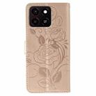 For ZTE Blade A35 Rose Butterfly Embossed Leather Phone Case(Rose Gold) - 3