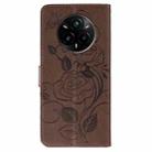 For Realme 14 Pro+ Rose Butterfly Embossed Leather Phone Case(Brown) - 3