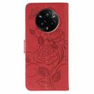 For Realme 14 Pro+ Rose Butterfly Embossed Leather Phone Case(Red) - 3