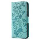 For Realme 14 Pro Rose Butterfly Embossed Leather Phone Case(Green) - 2