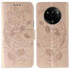 For Realme 14 Pro Rose Butterfly Embossed Leather Phone Case(Rose Gold) - 1