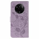 For Realme 14 Pro Rose Butterfly Embossed Leather Phone Case(Purple) - 3