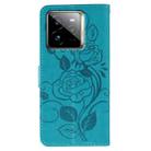 For Realme GT 7 Pro Rose Butterfly Embossed Leather Phone Case(Blue) - 3