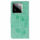 For Realme GT 7 Pro Rose Butterfly Embossed Leather Phone Case(Green) - 3