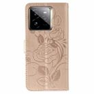 For Realme GT 7 Pro Rose Butterfly Embossed Leather Phone Case(Rose Gold) - 3