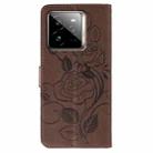 For Realme GT 7 Pro Rose Butterfly Embossed Leather Phone Case(Brown) - 3