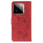 For Realme GT 7 Pro Rose Butterfly Embossed Leather Phone Case(Red) - 3
