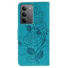 For Realme 14x Rose Butterfly Embossed Leather Phone Case(Blue) - 3