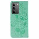 For Realme 14x Rose Butterfly Embossed Leather Phone Case(Green) - 3