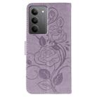 For Realme 14x Rose Butterfly Embossed Leather Phone Case(Purple) - 3