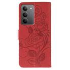 For Realme 14x Rose Butterfly Embossed Leather Phone Case(Red) - 3