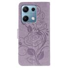 For Redmi Note 14S 4G Global Rose Butterfly Embossed Leather Phone Case(Purple) - 3