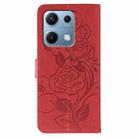 For Redmi Note 14S 4G Global Rose Butterfly Embossed Leather Phone Case(Red) - 3