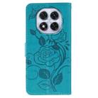 For Redmi Note 14 Pro 4G Global Rose Butterfly Embossed Leather Phone Case(Blue) - 3
