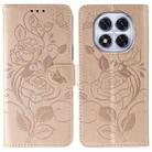 For Redmi Note 14 Pro 4G Global Rose Butterfly Embossed Leather Phone Case(Rose Gold) - 1