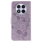 For Redmi Note 14 Pro 4G Global Rose Butterfly Embossed Leather Phone Case(Purple) - 3