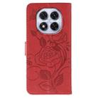 For Redmi Note 14 Pro 4G Global Rose Butterfly Embossed Leather Phone Case(Red) - 3