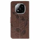 For Redmi Note 14 Pro+ 5G Rose Butterfly Embossed Leather Phone Case(Brown) - 3