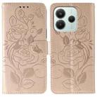 For Redmi Note 14 4G 163.25mm Global Rose Butterfly Embossed Leather Phone Case(Rose Gold) - 1