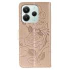 For Redmi Note 14 4G 163.25mm Global Rose Butterfly Embossed Leather Phone Case(Rose Gold) - 3