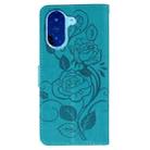 For Redmi A5 4G 171.7mm Rose Butterfly Embossed Leather Phone Case(Blue) - 3