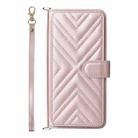 For Sony Xperia 1 VII Multifunctional 6-Card Slots Leather Phone Case with Wrist Strap(Pink) - 2