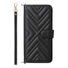 For Sony Xperia 1 VII Multifunctional 6-Card Slots Leather Phone Case with Wrist Strap(Black) - 2