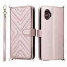 For Samsung Galaxy XCover 7 Pro Multifunctional 6-Card Slots Leather Phone Case with Wrist Strap(Pink) - 1