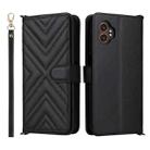 For Samsung Galaxy XCover 7 Pro Multifunctional 6-Card Slots Leather Phone Case with Wrist Strap(Black) - 1