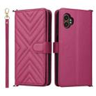 For Samsung Galaxy XCover 7 Pro Multifunctional 6-Card Slots Leather Phone Case with Wrist Strap(Rose Red) - 1