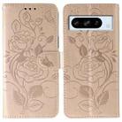 For Google Pixel 8 Pro Rose Butterfly Embossed Leather Phone Case(Rose Gold) - 1