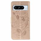 For Google Pixel 8 Pro Rose Butterfly Embossed Leather Phone Case(Rose Gold) - 3