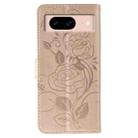 For Google Pixel 8a Rose Butterfly Embossed Leather Phone Case(Rose Gold) - 3